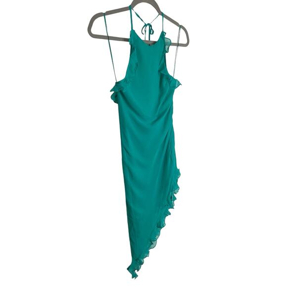 Amanda Uprichard Kalyn Dress Mini 100% Silk Asymmetric Ruffle Party Cocktail XS - Picture 5 of 9